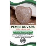 Osmanlı Değerli Taş Sertifikalı Pembe Kuvars Doğal Taş Kalp Obje P039