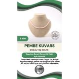 Osmanlı Değerli Taş Sertifikalı Pembe Kuvars Doğaltaş Kolye 6 Mm, M584