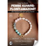 Osmanlı Değerli Taş Sertifikalı Pembe Kuvars-Florit-Amazonit Doğal Taş Altın Kaplama Kalp Çakra Bileklik Odt141