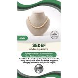 Osmanlı Değerli Taş Sertifikalı Sedef Doğaltaş Kolye 6 Mm, M590