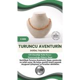 Osmanlı Değerli Taş Sertifikalı Turuncu Aventurin Doğaltaş Kolye 6 Mm, M598