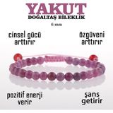 Osmanlı Değerli Taş Sertifikalı Yakut Doğaltaş Bileklik 6 Mm B911