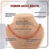 Osmanlı Değerli Taş Sertifikalı Yemen Akiği Doğal Taş Kolye - 4Mm Turuncu