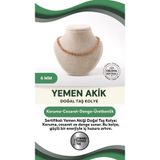 Osmanlı Değerli Taş Sertifikalı Yemen Akiği Doğaltaş Kolye 6 Mm, M600