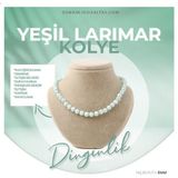 Osmanlı Değerli Taş Sertifikalı Yeşil Larimar Doğaltaş Kolye 8 Mm, M552