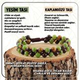 Osmanlı Değerli Taş Sertifikalı Yeşim - Kaplan Gözü Doğal Taşı Bileklik - 6 Mm