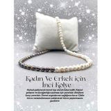 Osmanlı Değerli Taş Unisex Siyah İnci - Beyaz İnci Doğal Taş Kolye Yin Yang Model