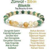 Osmanlı Değerli Taş Zümrüt - Sitrin Doğal Taş Fasetli Kesim Bileklik 6Mm