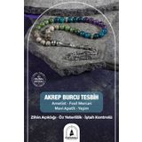 OSMANLI DOĞAL TAŞ Akrep Burcu Tesbih Ametist, Fosil Mercan, Mavi Apatit, Yeşim