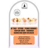 OSMANLI DOĞAL TAŞ Ay Taşı, Sitrin, Pembe Kuvars, Kaplan Gözü, Turuncu Karnelyan Akik Doğaltaş Bileklik 6 Mm, B937
