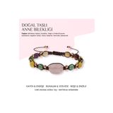 OSMANLI DOĞAL TAŞ Doğal Taşlı Anne Bilekliği Kehribar, Ametist, Yeşim, Sitrin, Aventurin, Rodonit, Kristal Kuvars