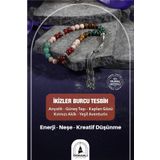 Osmanlı Doğal Taş İkizler Burcu Tesbih Anyolit, Güneş Taşı, Kaplan Gözü, Kırmızı Akik, Yeşil Aventurin