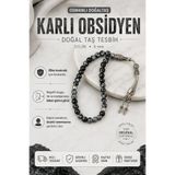 Osmanlı Doğal Taş Karlı Obsidyen Doğal Taş Tesbih 33lük - 6mm