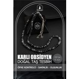 OSMANLI DOĞAL TAŞ Karlı Obsidyen Doğal Taş Tesbih 99 luk - 6mm