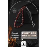 OSMANLI DOĞAL TAŞ Kırmızı Akik Doğal Taş Tesbih 33lük - 8mm