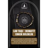 OSMANLI DOĞAL TAŞ Lav Taşı-hematit Doğal Taş Erkek Tasarım Bileklik
