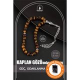 OSMANLI DOĞAL TAŞ Orijinal & Sertifikalı Kaplan Gözü Doğal Taş El Yapımı Özel Kutulu Hediyelik Erkek Tesbih 33lük 8mm