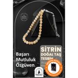 OSMANLI DOĞAL TAŞ Orijinal & Sertifikalı Sitrin Doğal Taş El Yapımı ve Özel Kutulu Hediyelik Erkek Tesbih 33lük - 8mm