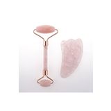 OSMANLI DOĞAL TAŞ Pembe Kuvars Taşı Masaj Takımı – Roller ve Gua Sha Kaz Ayaklı Set