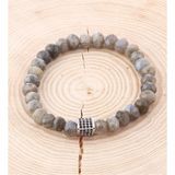 Osmanlı Doğal Taş Sertifikalı Doğal Taş Bileklik - 7Mm Fasetli Rondel Kesim,Labradorit Taşı