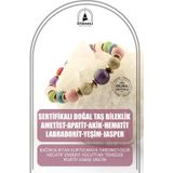 Osmanlı Doğal Taş Sertifikalı Doğal Taş Bileklik - Ametist-Apatit-Akik-Hematit-Labradorit-Yeşim-Jasper