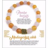 Osmanlı Doğal Taş Sertifikalı Doğal Taş Bileklik - Pembe Kuvars-Madagaskar Akik