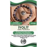 Osmanlı Doğal Taş Sertifikalı İyolit Doğal Taş Zirkon Aparat Bileklik 6-8 Mm
