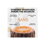 OSMANLI DOĞAL TAŞ Sertifikalı Turuncu Aventurin Doğal Taş Bileklik 8 Mm, B882