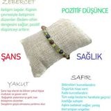 Osmanlı Doğal Taş Sertifikalı Yakut-Safir-Zebercet Doğal Taş Bileklik B517
