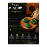 OSMANLI DOĞAL TAŞ SERTİFİKALI YEŞİL AVENTURİN TIMBIL 3'LÜ SET