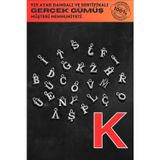Osmanlı Gümüş 925 Ayar Gümüş Harf - K Harfi Model Bileklik, Kolye Ve Tesbih İçin Tekli Harf