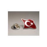 Osmanlı Gümüş Ayyıldız Türk Bayrağı Gümüş Rozet