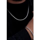 Osmanlı Gümüş Erkek Çelik Bileklik Kolye Set - Pullu Model Kolye Bileklik Çelik Set
