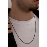 Osmanlı Gümüş Erkek Çelik Kolye - Snake Yılan Sarp Siyah Erkek Çelik Kolye Zincir Yuvarlak Model