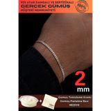 OSMANLI GÜMÜŞ Erkek Gümüş Bileklik - 2mm Gurmet Model 925 Ayar Sertifikalı Damgalı Gümüş Bileklik