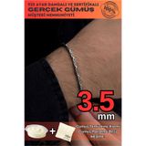 OSMANLI GÜMÜŞ Erkek Gümüş Bileklik - 3.5mm 925 Ayar Yuvarlak Kral Model Erkek Gümüş Bileklik