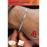 OSMANLI GÜMÜŞ Erkek Gümüş Bileklik - 4mm Oluklu Nano Model Erkek Bileklik 3 Bakla 60 Mikron