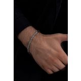 Osmanlı Gümüş Erkek Gümüş Bileklik - 925 Ayar 4.5Mm Yuvarlak Kral Model Erkek Gümüş Bileklik