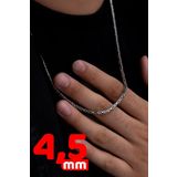 Osmanlı Gümüş Erkek Gümüş Kolye 4.5Mm Kare Model Oksitli