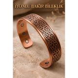OSMANLI GÜMÜŞ Erkek Kadın Bakır Bileklik Kalın Sarmaşık Desen Mıknatıslı Ayarlanabilir İyonlu Bileklik