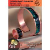 Osmanlı Gümüş Kadın Bakır Bileklik - Arianna Model Özel Baskı Metal Kutu Ve Kuvars Taşı