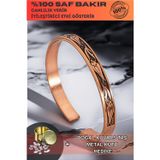 Osmanlı Gümüş Kadın Bakır Bileklik - İnce Üstü Çiçek İşlemeli Bakır Bilezik Metal Kutu Ve Kuvars Taşlar