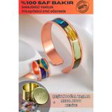 OSMANLI GÜMÜŞ Kadın Bakır Bileklik Yüzük Set - Diana Model Özel Baskı Metal Kutu Ve Kuvars Taşı