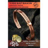 Osmanlı Gümüş Kadın Erkek Saf Bakır Bileklik Hasır Model Metal Kutu Kuvars Taşlar