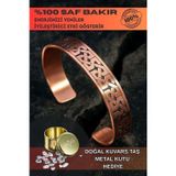 Osmanlı Gümüş Kadın Erkek Saf Bakır Bileklik Kalın Zevahir Model Metal Kutu Kuvars Taşlar Bakır Kelepçe Bilezik