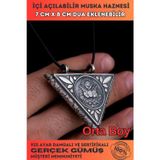 Osmanlı Gümüş Osmanlı Devleti Armalı Erkek Gümüş Cevşen Muska Kolye Haznesi Orta Boy