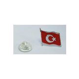 Osmanlı Gümüş Türk Bayrağı Mineli Gümüş Rozet
