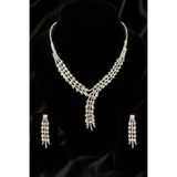 OSMANLI GÜMÜŞ Zirkon Su Yolu Set Rodyum Kaplama Crystal Model Düğün Seti Nişan Seti Kolye Küpe Takı Seti