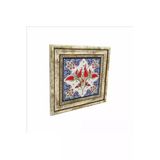 Osmanlı İznik Çini Deseni Baskılı Taş Tablo 25X25
