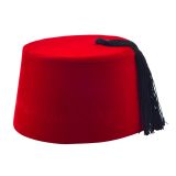 Osmanlı Kırmızı Erkek Püsküllü Damat Kına Fesi 11,5cm Uzun (57 cm)
